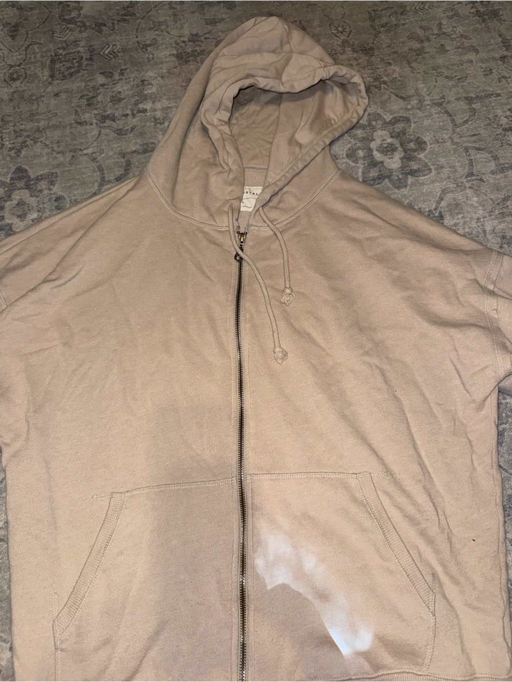 Aeropostale Beige Full-Zip Hooded Sweatshirt